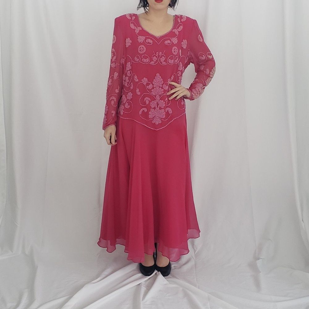 Vintage Pink Beaded Gown